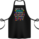 Autism Grandpa Sees Love Strength Autistic Cotton Apron 100% Organic Black