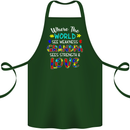 Autism Grandpa Sees Love Strength Autistic Cotton Apron 100% Organic Forest Green