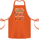 Autism Grandpa Sees Love Strength Autistic Cotton Apron 100% Organic Orange