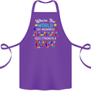 Autism Grandpa Sees Love Strength Autistic Cotton Apron 100% Organic Purple