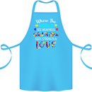 Autism Grandpa Sees Love Strength Autistic Cotton Apron 100% Organic Turquoise