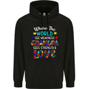 Autism Grandpa Sees Love Strength Autistic Mens 80% Cotton Hoodie Black