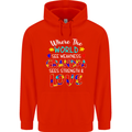 Autism Grandpa Sees Love Strength Autistic Mens 80% Cotton Hoodie Bright Red