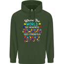 Autism Grandpa Sees Love Strength Autistic Mens 80% Cotton Hoodie Forest Green