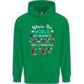 Autism Grandpa Sees Love Strength Autistic Mens 80% Cotton Hoodie Irish Green