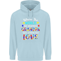 Autism Grandpa Sees Love Strength Autistic Mens 80% Cotton Hoodie Light Blue