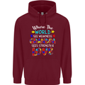 Autism Grandpa Sees Love Strength Autistic Mens 80% Cotton Hoodie Maroon