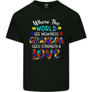 Autism Grandpa Sees Love Strength Autistic Mens Cotton T-Shirt Tee Top Black