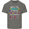 Autism Grandpa Sees Love Strength Autistic Mens Cotton T-Shirt Tee Top Charcoal