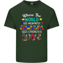 Autism Grandpa Sees Love Strength Autistic Mens Cotton T-Shirt Tee Top Forest Green