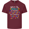 Autism Grandpa Sees Love Strength Autistic Mens Cotton T-Shirt Tee Top Maroon