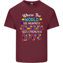 Autism Grandpa Sees Love Strength Autistic Mens Cotton T-Shirt Tee Top Maroon