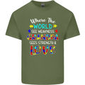 Autism Grandpa Sees Love Strength Autistic Mens Cotton T-Shirt Tee Top Military Green