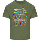 Autism Grandpa Sees Love Strength Autistic Mens Cotton T-Shirt Tee Top Military Green
