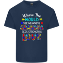 Autism Grandpa Sees Love Strength Autistic Mens Cotton T-Shirt Tee Top Navy Blue