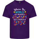 Autism Grandpa Sees Love Strength Autistic Mens Cotton T-Shirt Tee Top Purple
