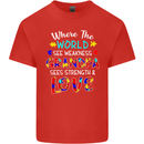 Autism Grandpa Sees Love Strength Autistic Mens Cotton T-Shirt Tee Top Red