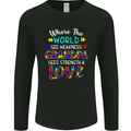 Autism Grandpa Sees Love Strength Autistic Mens Long Sleeve T-Shirt Black