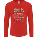Autism Grandpa Sees Love Strength Autistic Mens Long Sleeve T-Shirt Red