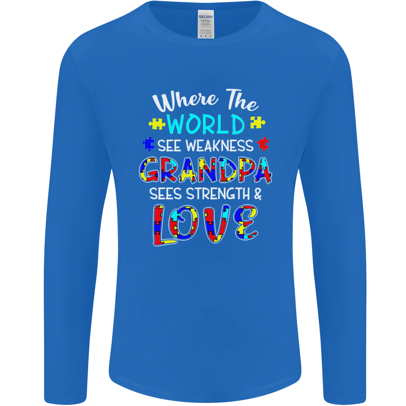 Autism Grandpa Sees Love Strength Autistic Mens Long Sleeve T-Shirt Royal Blue