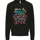 Autism Grandpa Sees Love Strength Autistic Mens Sweatshirt Jumper Black