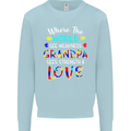 Autism Grandpa Sees Love Strength Autistic Mens Sweatshirt Jumper Light Blue