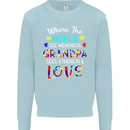 Autism Grandpa Sees Love Strength Autistic Mens Sweatshirt Jumper Light Blue