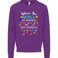 Autism Grandpa Sees Love Strength Autistic Mens Sweatshirt Jumper Purple