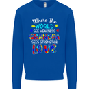 Autism Grandpa Sees Love Strength Autistic Mens Sweatshirt Jumper Royal Blue