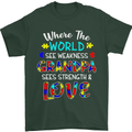 Autism Grandpa Sees Love Strength Autistic Mens T-Shirt Cotton Gildan Forest Green