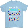 Autism Grandpa Sees Love Strength Autistic Mens T-Shirt Cotton Gildan Light Blue
