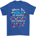 Autism Grandpa Sees Love Strength Autistic Mens T-Shirt Cotton Gildan Royal Blue