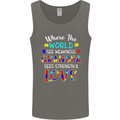 Autism Grandpa Sees Love Strength Autistic Mens Vest Tank Top Charcoal