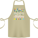 Autism In a World Be Kind Autistic ASD Cotton Apron 100% Organic Khaki