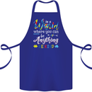 Autism In a World Be Kind Autistic ASD Cotton Apron 100% Organic Royal Blue