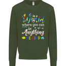 Autism In a World Be Kind Autistic ASD Kids Sweatshirt Jumper Forest Green