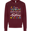 Autism In a World Be Kind Autistic ASD Kids Sweatshirt Jumper Maroon