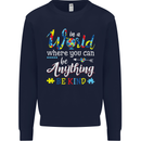 Autism In a World Be Kind Autistic ASD Kids Sweatshirt Jumper Navy Blue