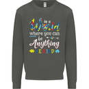 Autism In a World Be Kind Autistic ASD Kids Sweatshirt Jumper Storm Grey