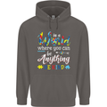 Autism In a World Be Kind Autistic ASD Mens 80% Cotton Hoodie Charcoal