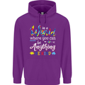 Autism In a World Be Kind Autistic ASD Mens 80% Cotton Hoodie Purple