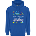 Autism In a World Be Kind Autistic ASD Mens 80% Cotton Hoodie Royal Blue