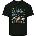 Autism In a World Be Kind Autistic ASD Mens Cotton T-Shirt Tee Top Black