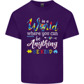 Autism In a World Be Kind Autistic ASD Mens Cotton T-Shirt Tee Top Purple