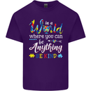 Autism In a World Be Kind Autistic ASD Mens Cotton T-Shirt Tee Top Purple