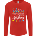 Autism In a World Be Kind Autistic ASD Mens Long Sleeve T-Shirt Red