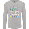 Autism In a World Be Kind Autistic ASD Mens Long Sleeve T-Shirt Sports Grey