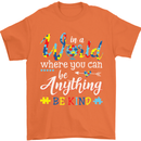 Autism In a World Be Kind Autistic ASD Mens T-Shirt Cotton Gildan Orange