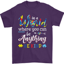 Autism In a World Be Kind Autistic ASD Mens T-Shirt Cotton Gildan Purple