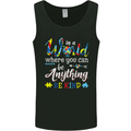 Autism In a World Be Kind Autistic ASD Mens Vest Tank Top Black